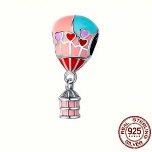 925 sterling silver hot air balloon charm fR bracelet/necklace NWT